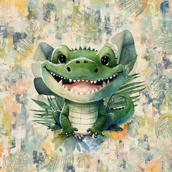 T6709 Joggingtyg Glad krokodil (40 x 50 cm) 5-pack