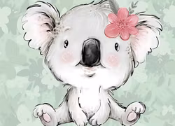 T6661 Joggingtyg Söt koala (40 x 50 cm) 5-pack