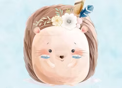 T6659 Joggingtyg Igelkott med blommor (40 x 50 cm) 5-pack