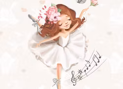 T6658 Joggingtyg Dansande ballerina (40 x 50 cm) 5-pack