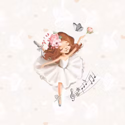 T6658 Joggingtyg Dansande ballerina (40 x 50 cm) 5-pack