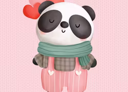 T6653 Joggingtyg Kärlekspanda (40 x 50 cm) 5-pack