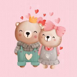 T6652 Joggingtyg Kärleksbjörnar (40 x 50 cm) 5-pack