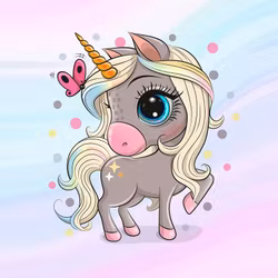 T6628 Joggingtyg Enhörning och fjäril (40 x 50 cm) 5-pack