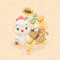 T6583 Joggingtyg Kycklingar (40 x 50 cm) 5-pack