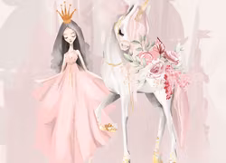 T6510 Joggingtyg Prinsessa och enhörning (40 x 50 cm) 5-pack