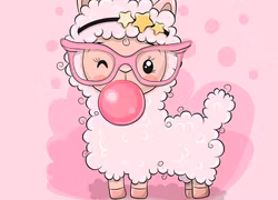 T6504 Joggingtyg Lama rosa (40 x 50 cm) 5-pack