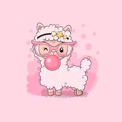 T6504 Joggingtyg Lama rosa (40 x 50 cm) 5-pack