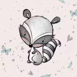 T6484 Joggingtyg Tvättbjörn beige (40 x 50 cm) 5-pack