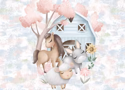 T6474 Joggingtyg Bondgårdsdjur (40 x 50 cm) 5-pack