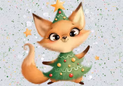 T6462 Joggingtyg Julig räv (40 x 50 cm) 5-pack