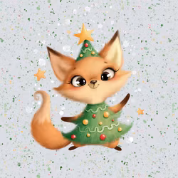 T6462 Joggingtyg Julig räv (40 x 50 cm) 5-pack