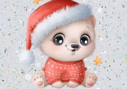 T6461 Joggingtyg Julig isbjörn (40 x 50 cm) 5-pack