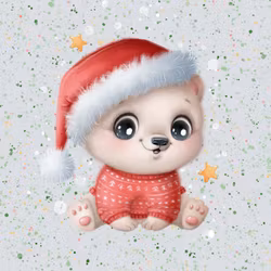 T6461 Joggingtyg Julig isbjörn (40 x 50 cm) 5-pack