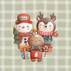 T6456 Joggingtyg Julvänner (40 x 50 cm) 5-pack