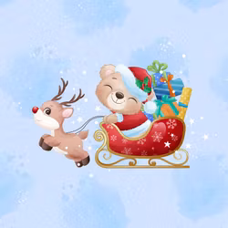 T6450 Joggingtyg Nalle i släde (40 x 50 cm) 5-pack