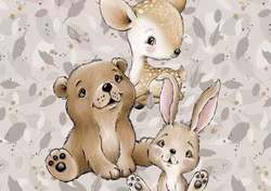 T6439 Joggingtyg Nyfikna djur (40 x 50 cm) 5-pack