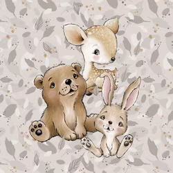 T6439 Joggingtyg Nyfikna djur (40 x 50 cm) 5-pack