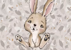 T6437 Joggingtyg Nyfiken kanin (40 x 50 cm) 5-pack