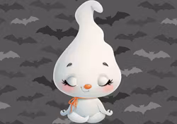 T6397 Joggingtyg Halloween spöke (40 x 50 cm) 5-pack