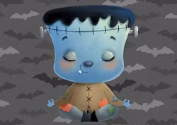 T6396 Joggingtyg Halloween Frankenstein (40 x 50 cm) 5-pack