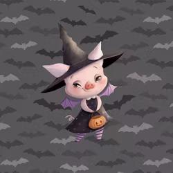 T6395 Joggingtyg Halloween gris (40 x 50 cm) 5-pack