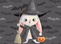 T6394 Joggingtyg Halloween kanin (40 x 50 cm) 5-pack