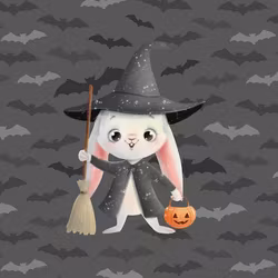 T6394 Joggingtyg Halloween kanin (40 x 50 cm) 5-pack