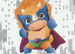 T6347 Joggingtyg Dinohjälte gul/blå (40 x 50 cm) 5-pack