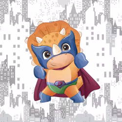 T6347 Joggingtyg Dinohjälte gul/blå (40 x 50 cm) 5-pack