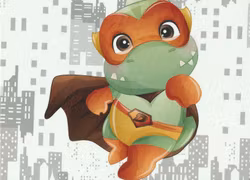 T6346 Joggingtyg Dinohjälte grön/orange (40 x 50 cm) 5-pack