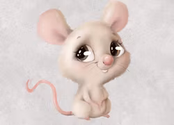 T6322 Joggingtyg Söt mus grå (40 x 50 cm) 5-pack