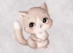 T6321 Joggingtyg Söt katt grå (40 x 50 cm) 5-pack