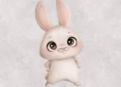 T6317 Joggingtyg Söt kanin grå (40 x 50 cm) 5-pack