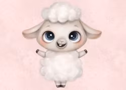 T6315 Joggingtyg Sött lamm rosa (40 x 50 cm) 5-pack