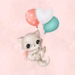 T6314 Joggingtyg Söt katt rosa (40 x 50 cm) 5-pack