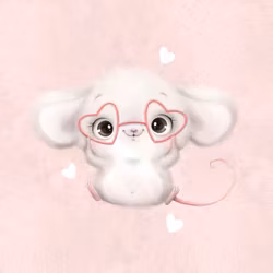 T6313 Joggingtyg Söt mus rosa (40 x 50 cm) 5-pack