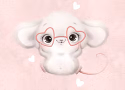 T6313 Joggingtyg Söt mus rosa (40 x 50 cm) 5-pack