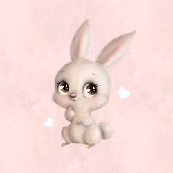 T6312 Joggingtyg Söt kanin rosa (40 x 50 cm) 5-pack