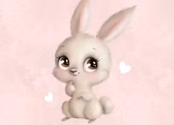 T6312 Joggingtyg Söt kanin rosa (40 x 50 cm) 5-pack