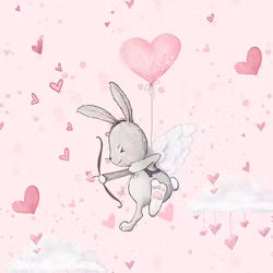 T6278 Joggingtyg Kanin med Amors pilbåge (40 x 50 cm) 5-pack