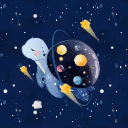 T6246 Joggingtyg Rymdsköldpadda (40 x 50 cm) 5-pack