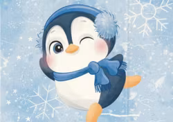 T6205 Joggingtyg Söt pingvin (40 x 50 cm) 5-pack