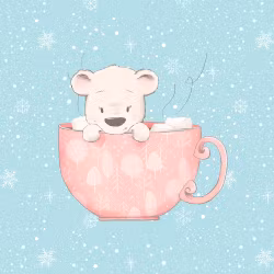 T6171 Joggingtyg Nalle i kopp (40 x 50 cm) 5-pack