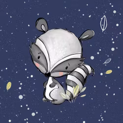 T6162 Joggingtyg Tvättbjörn mörkblå (40 x 50 cm) 5-pack