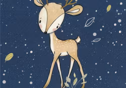 T6160 Joggingtyg Rådjur mörkblå (40 x 50 cm) 5-pack