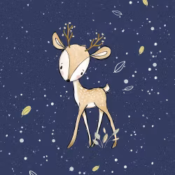 T6160 Joggingtyg Rådjur mörkblå (40 x 50 cm) 5-pack