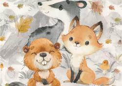 T6129 Joggingtyg Djurungar (40 x 50 cm) 5-pack