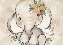 T5712 Joggingtyg Elefantunge (40 x 50 cm) 5-pack