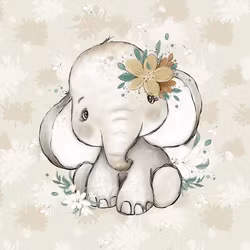 T5712 Joggingtyg Elefantunge (40 x 50 cm) 5-pack